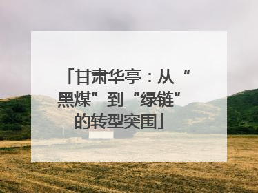 甘肃华亭：从“黑煤”到“绿链”的转型突围